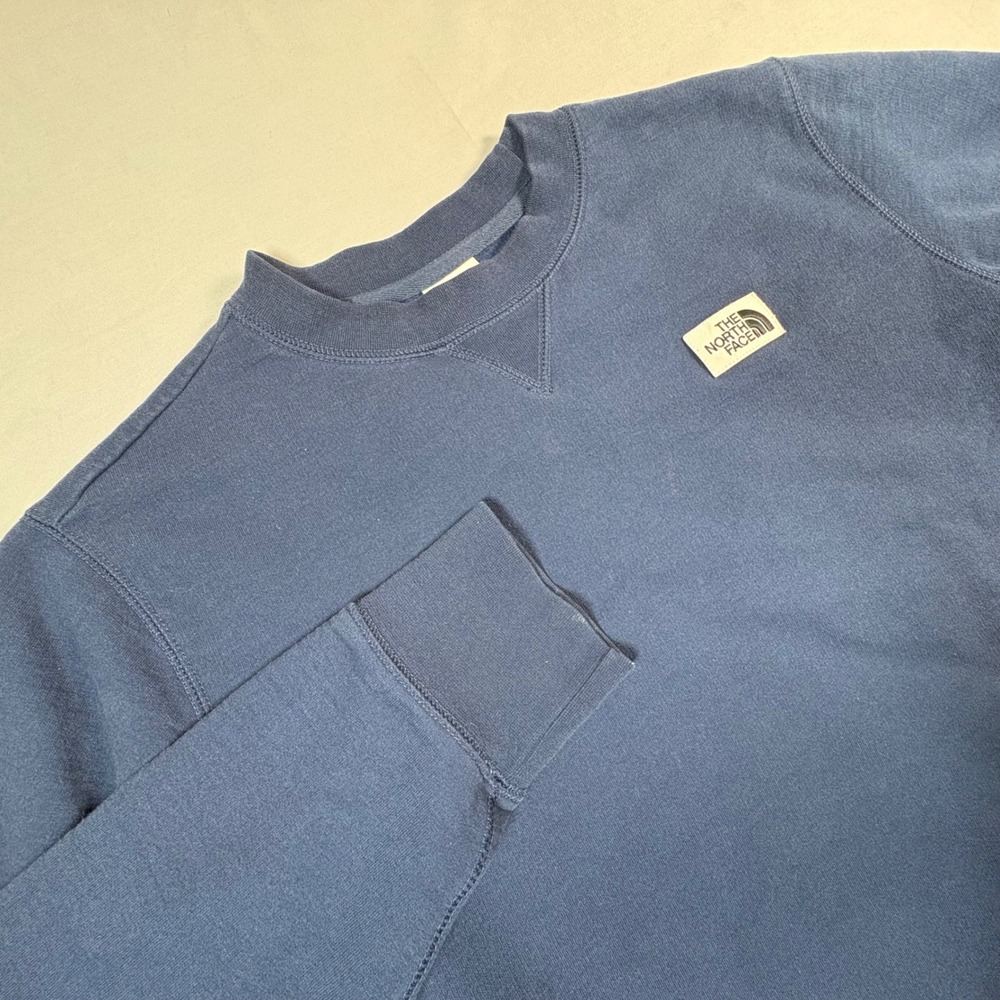 The North Face Heritage Logo Crewneck Sweatshirt Womens XL Navy Blue Fleece